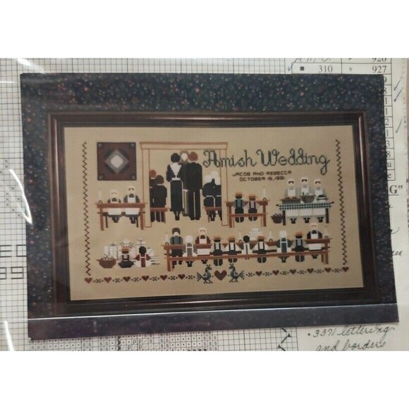 TOLD IN A GARDEN Counted Cross Stitch Chart Pattern AMISH WEDDING Vintage - Picture 1 of 3